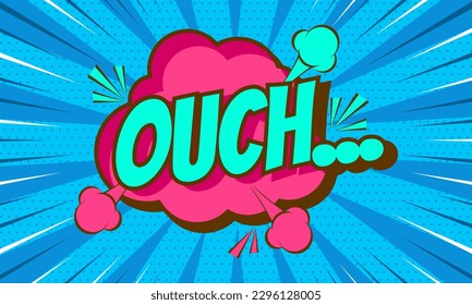 Ouch text comic pop art expression