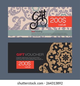 oucher template with premium vintage pattern. vector