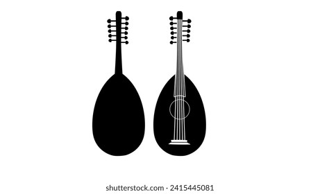 Oud emblem, black isolated silhouette