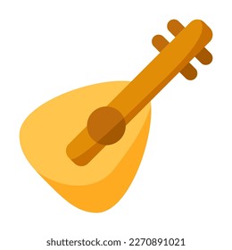 Oud in flat style isolated