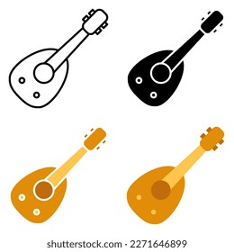 Oud in flat style isolated