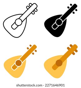 Oud in flat style isolated