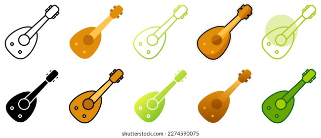 Oud in flat style isolated