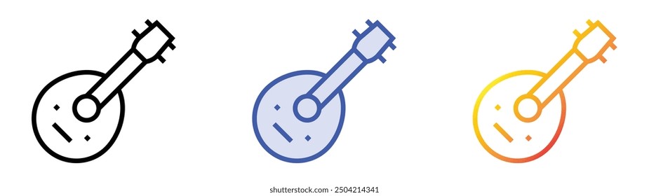 oud icon. Linear, Blue Fill and Gradient Style Design Isolated On White Background