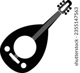 Oud icon. Oud moon sign. Oud instrument symbol. flat style.