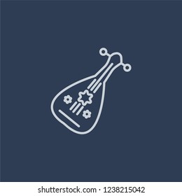 Oud icon. Trendy flat vector line Oud icon on dark blue background from Religion  collection. 