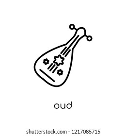 Oud icon. Trendy modern flat linear vector Oud icon on white background from thin line Religion collection, editable outline stroke vector illustration