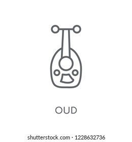 Oud linear icon. Modern outline Oud logo concept on white background from Religion-2 collection. Suitable for use on web apps, mobile apps and print media.