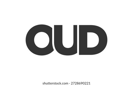 Modelo de design do logotipo OUD com texto em negrito forte e moderno. Logotipo vetorial inicial com tipografia simples e mínima. Identidade de empresa moderna ideal para a presença de marca de empresas.