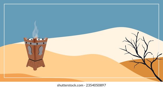 oud makbhara vector template background desert