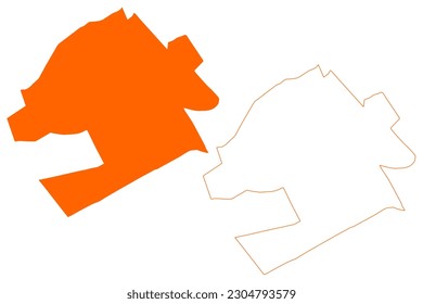 Oudewater municipality (Kingdom of the Netherlands, Holland, Utrecht province) map vector illustration, scribble sketch map