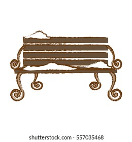 oudoors bench with snow icon image vector illustration design 