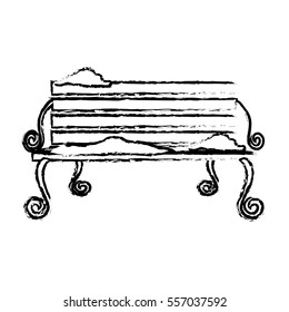 oudoors bench with snow icon image vector illustration design 