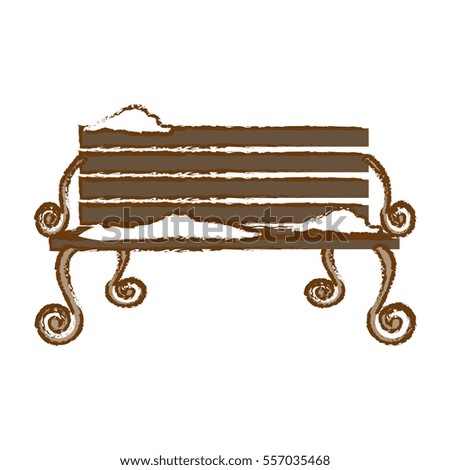 oudoors bench with snow icon image vector illustration design 