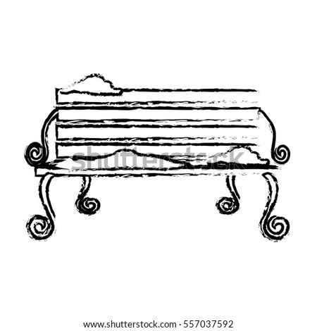 oudoors bench with snow icon image vector illustration design 