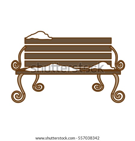 oudoors bench with snow icon image vector illustration design 