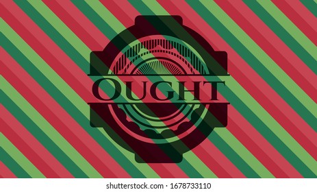 Ought christmas badge background. Vector Illustration. Detailed.