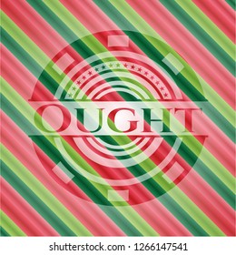 Ought christmas colors style badge.