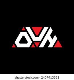 OUH triangle letter logo design with triangle shape. OUH triangle logo design monogram. OUH triangle vector logo template with red color. OUH triangular logo Simple, Elegant, and Luxurious design.