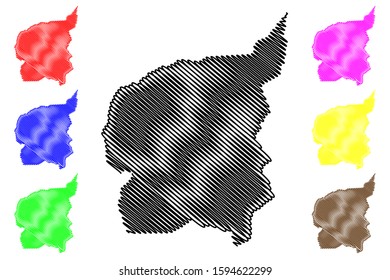 Ouham Prefecture (Prefectures of the Central African Republic, CAR) map vector illustration, scribble sketch Ouham map