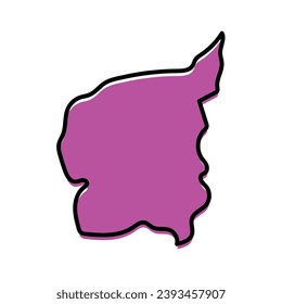 The Ouham state of the Central African Republic map illustration