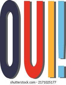 OUI multi color Typo print design