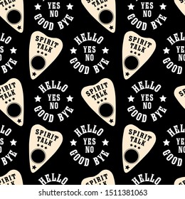 Ouija board. creepy vector seamless background. spiritual board illustration. Happy Halloween