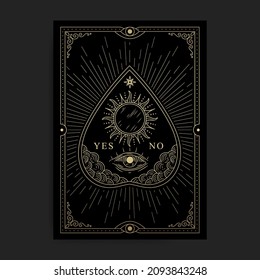 Ouija board with eye providence line art