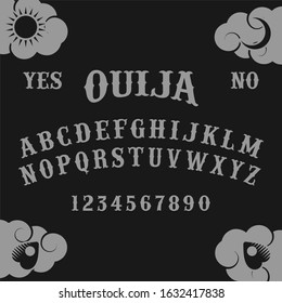 an ouija board with grey color