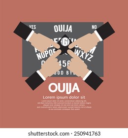 Ouija Board Playing Vector Illustration