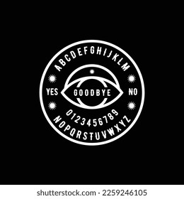 Ouija Board single eye death game logo design	