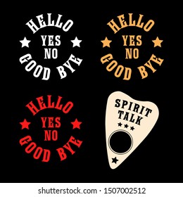 Ouija board vector. spiritual board illustration. Happy Halloween