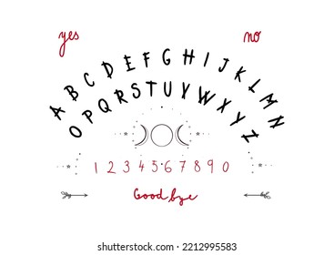 plantilla de vector de tablero ouija de tablero fantasma
