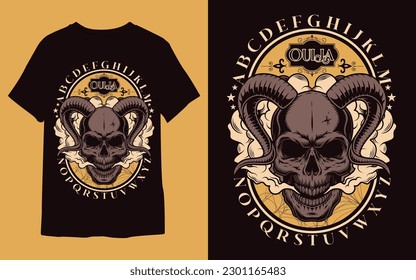 Ouija horror skull style t-shirt design