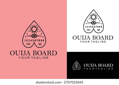 Ouija Liebeskarte Tisch Ursprung des Bösen Symbol Design Vektorgrafik 