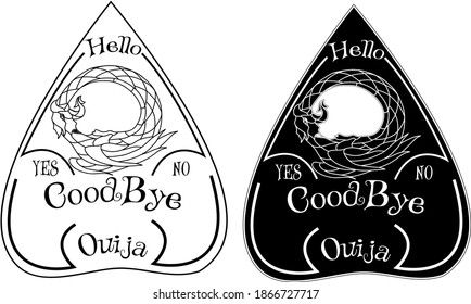 Ouija Planchette| Ouija Spirit Board Game Printable Clipart Vector