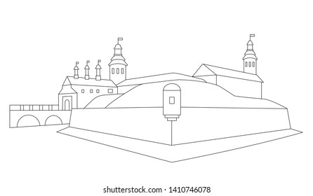  Ouline drawing of Nesvizh Castle 
