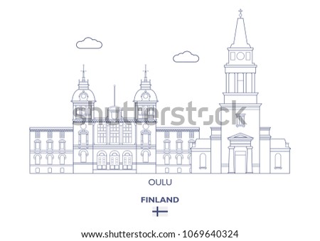Oulu Linear City Skyline, Finland