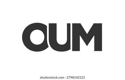 OUM logo design template with strong and modern bold text. Initial based vector logotype featuring simple and minimal typography. Trendy company identity ideal for businesses brand presence.