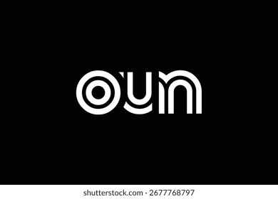 OUN Creative Unique Modern Letter Logo Design. Elegant Monogram Logo Design with Decorative Elements and Typography