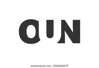 OUN logo design. Initial letter O U N bold font style for tech startups, consulting, corporate branding. Creative company name, headlines typography identity, trendy logotype. Vector illustration.