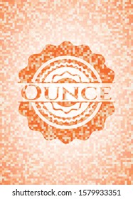 Ounce abstract orange mosaic emblem
