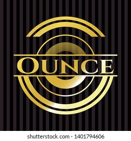 Ounce gold shiny emblem. Vector Illustration. Detailed.