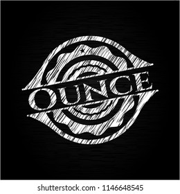 Ounce on blackboard