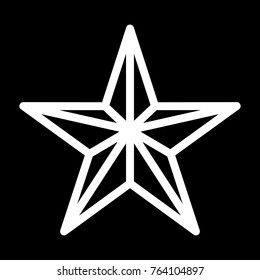 Ounline star icon. Flat vector cartoon illustration. Objects isolated on white background.