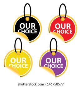 Our choice colorful stickers. Vector