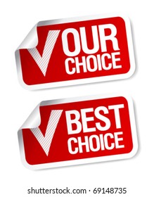 Our choice customers poll stickers set.
