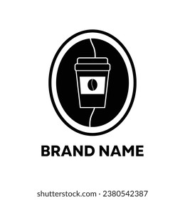 "Our coffee brand logo features stylish coffee cups and aromatic coffee beans