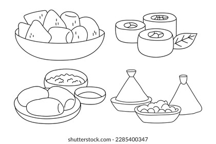 Our collection of cute and whimsical black and white food illustrations will make your heart melt. Perfect for creating charming designs for menus, recipe books, and food blogs.