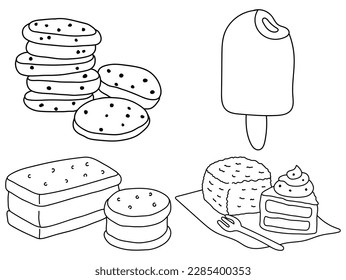Our collection of cute and whimsical black and white food illustrations will make your heart melt. Perfect for creating charming designs for menus, recipe books, and food blogs.